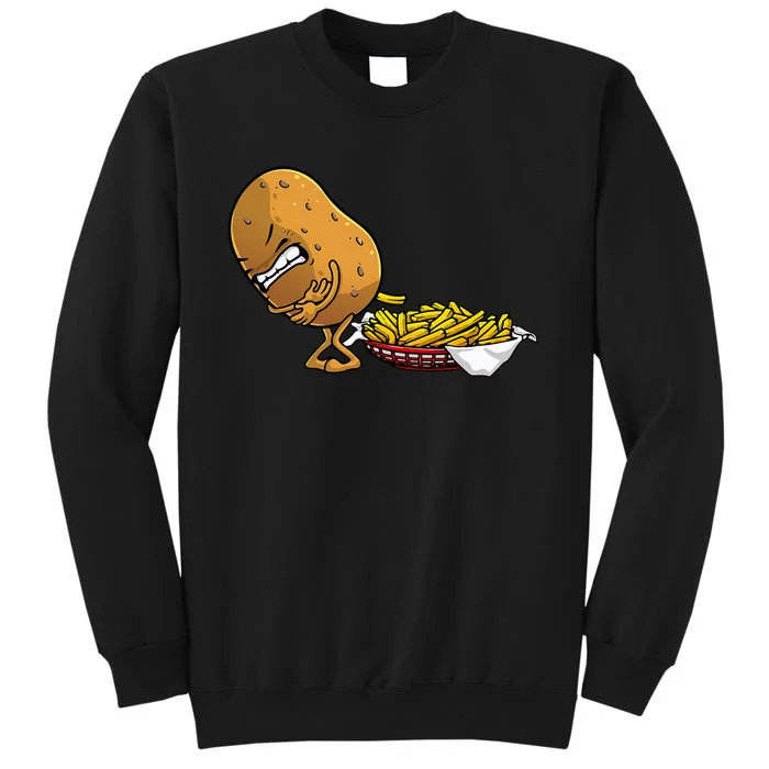 Funny French Fries Designs For  Potato Food Eaters Tall Sweatshirt