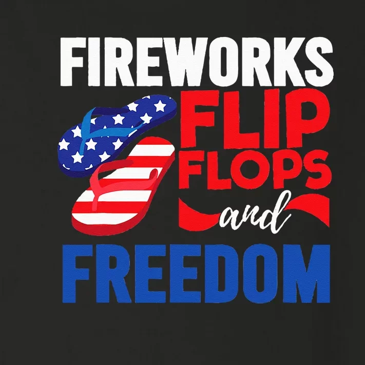 Fireworks Flip Flops And Freedom Fourth of July Toddler Long Sleeve Shirt