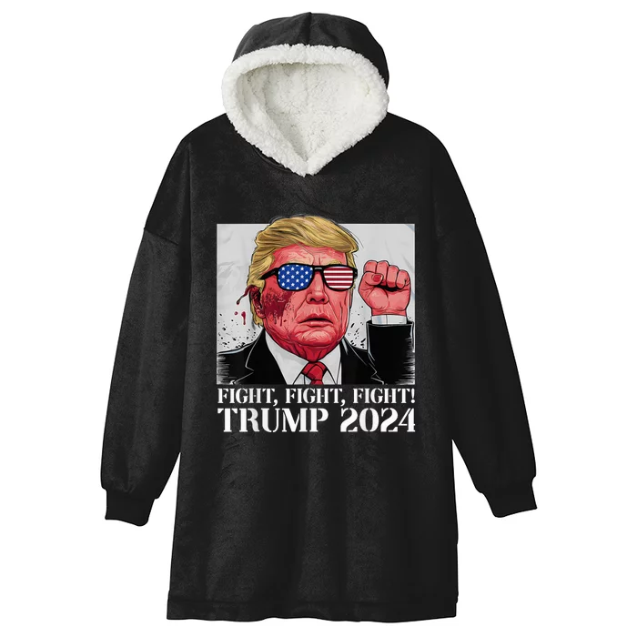 Fight Fight Fight! Trump 2024 Pennsylvania Rally Shooting Patriot Hooded Wearable Blanket