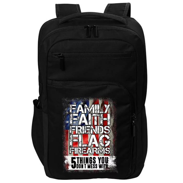 Family Faith Friends Flag Firearms Family Impact Tech Backpack