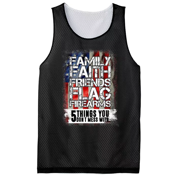 Family Faith Friends Flag Firearms Family Mesh Reversible Basketball Jersey Tank