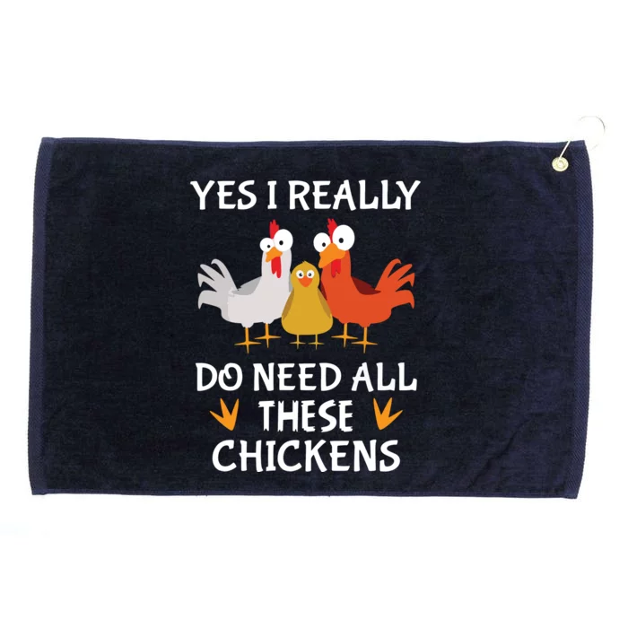 Funny Farmer Farming Yes I Really Do Need All These Chickens Grommeted Golf Towel