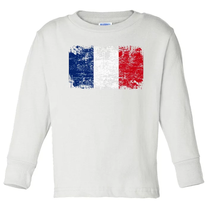 France Flag Toddler Long Sleeve Shirt