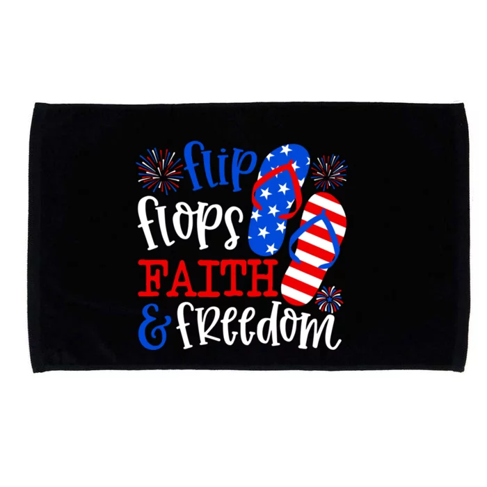 Flip Flops Faith And Freedom Microfiber Hand Towel