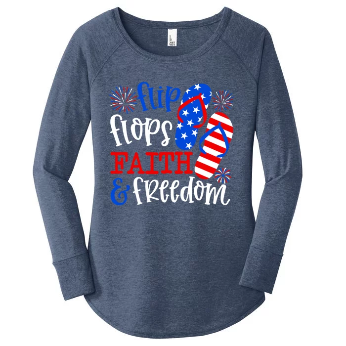 Flip Flops Faith And Freedom Women's Perfect Tri Tunic Long Sleeve Shirt