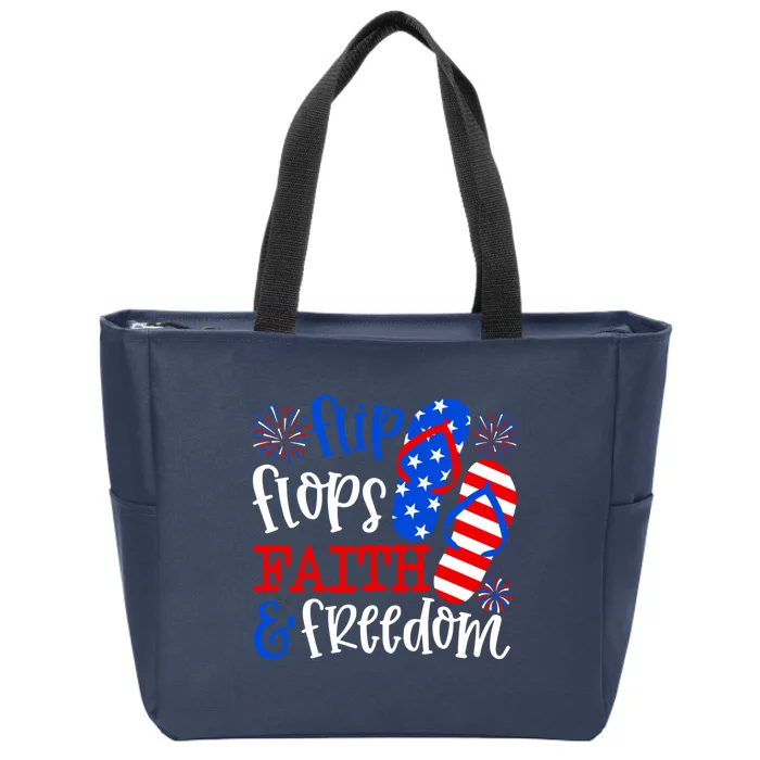 Flip Flops Faith And Freedom Zip Tote Bag