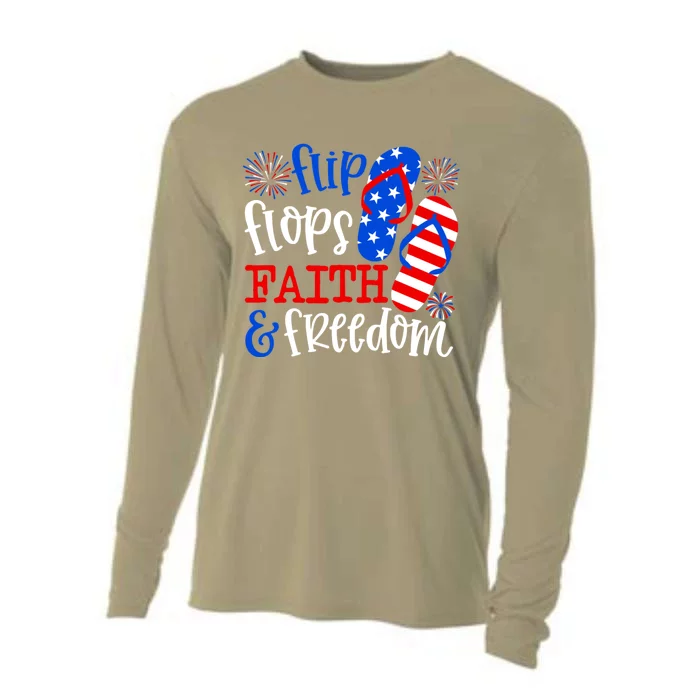 Flip Flops Faith And Freedom Cooling Performance Long Sleeve Crew