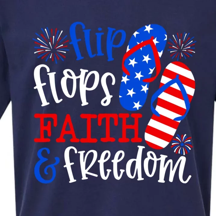 Flip Flops Faith And Freedom Sueded Cloud Jersey T-Shirt