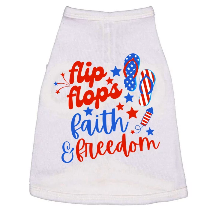 Flip Flops Faith And Freedom Doggie Tank