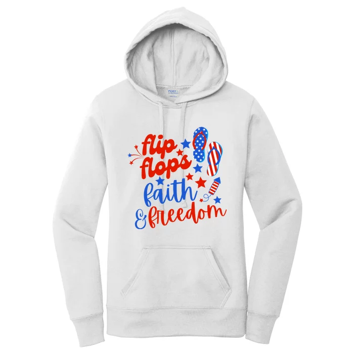 Flip Flops Faith And Freedom Women's Pullover Hoodie