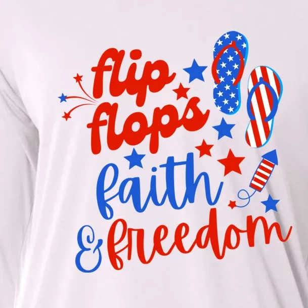 Flip Flops Faith And Freedom Cooling Performance Long Sleeve Crew