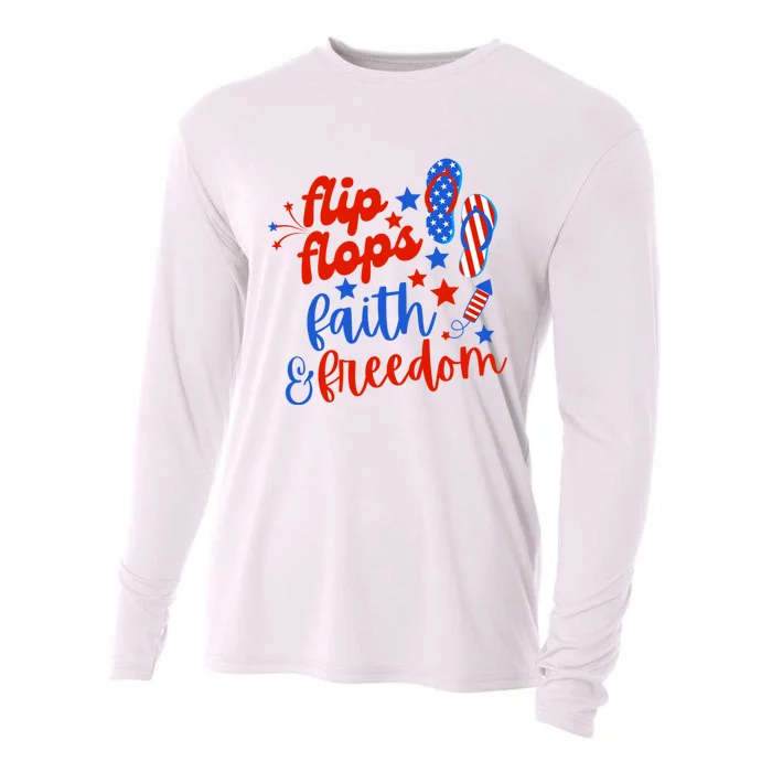 Flip Flops Faith And Freedom Cooling Performance Long Sleeve Crew