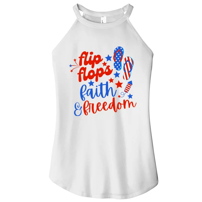 Flip Flops Faith And Freedom Women’s Perfect Tri Rocker Tank