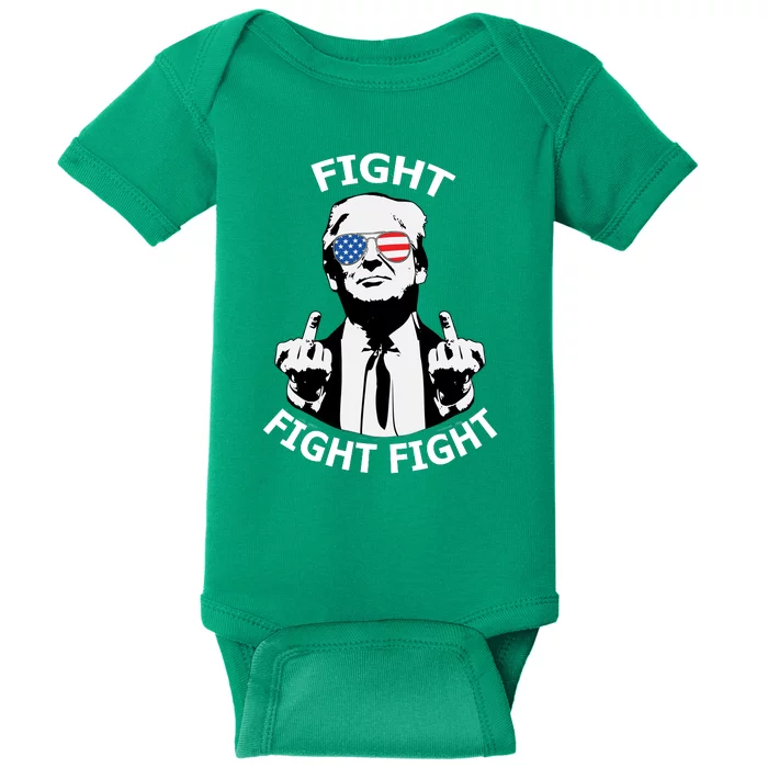 Fight Fight Fight For America Trump 2024 Maga Baby Bodysuit