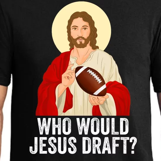 Funny Fantasy Football Who Would Jesus Draft Funny FFL Draft Funny Christians Pajama Set