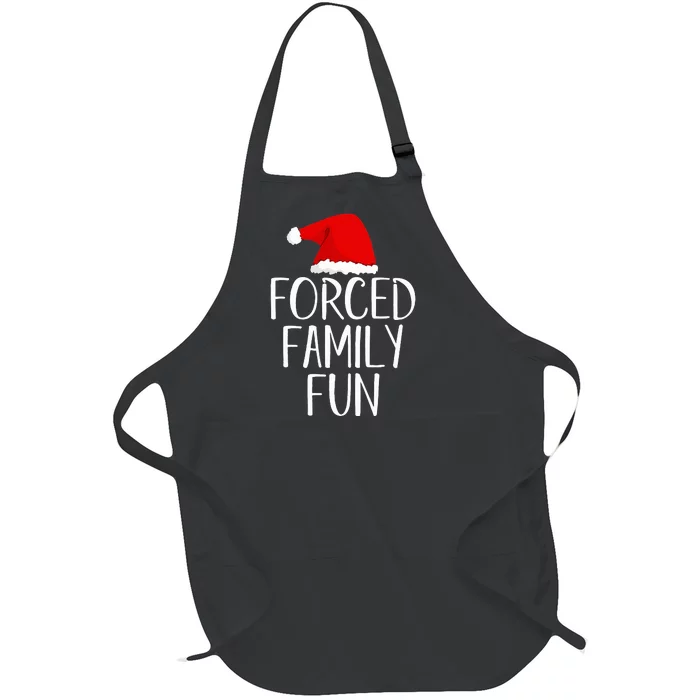 Forced Family Fun Sarcastic Christmas Eve Full-Length Apron With Pocket