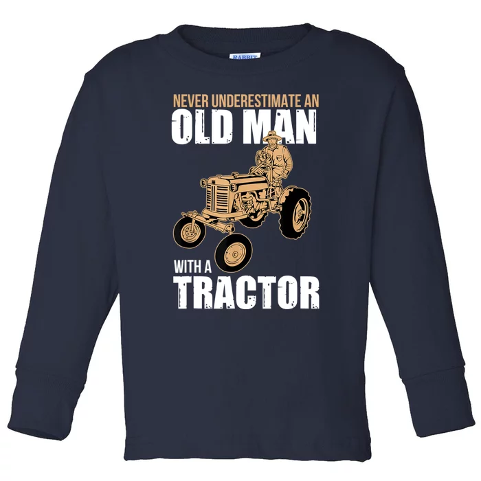 Funny Farmer Farm Tractor Farming Truck Lovers Humor Toddler Long Sleeve Shirt