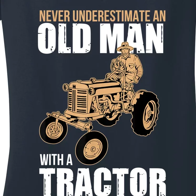 Funny Farmer Farm Tractor Farming Truck Lovers Humor Women's V-Neck T-Shirt