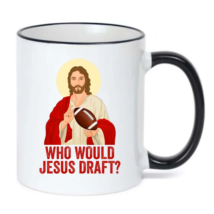 Funny Fantasy Football Who Would Jesus Draft Funny Christians Funny FFL Draft Black Color Changing Mug