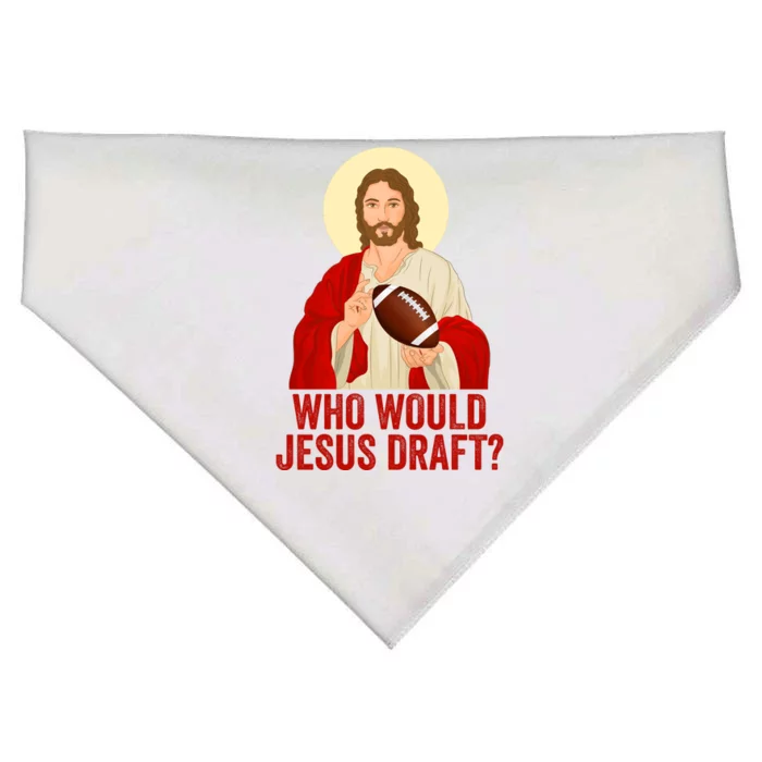 Funny Fantasy Football Who Would Jesus Draft Funny Christians Funny FFL Draft USA-Made Doggie Bandana