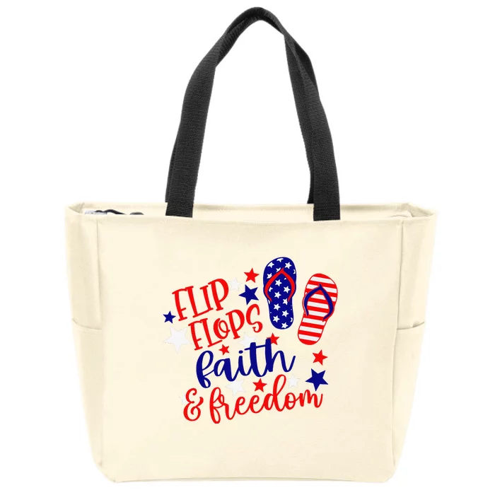 Flip Flops Faith And Freedom Zip Tote Bag