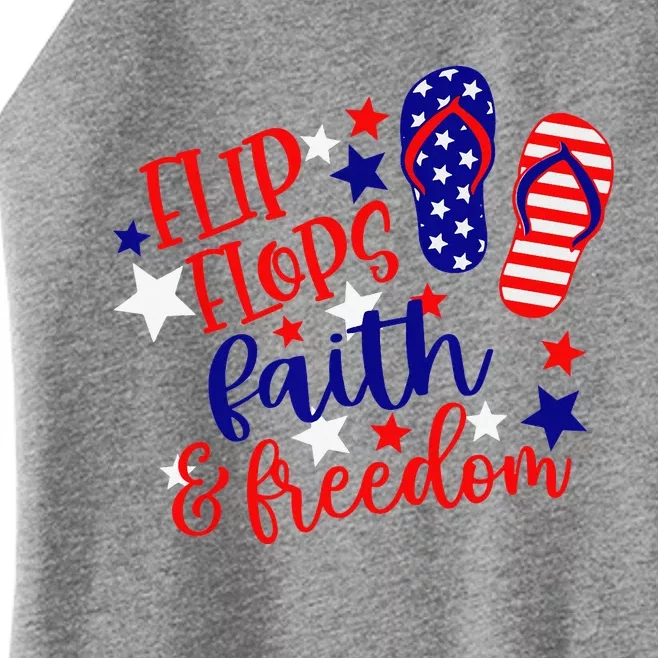 Flip Flops Faith And Freedom Women’s Perfect Tri Rocker Tank