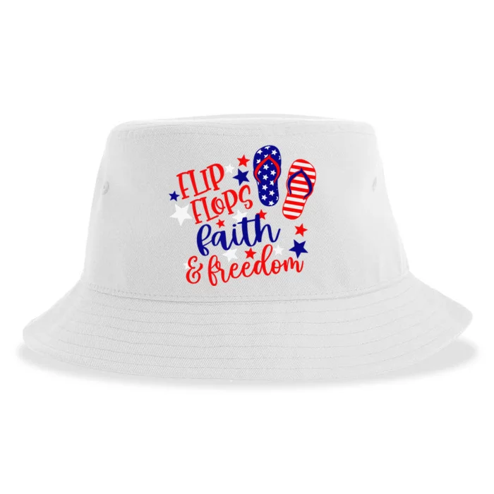 Flip Flops Faith And Freedom Sustainable Bucket Hat