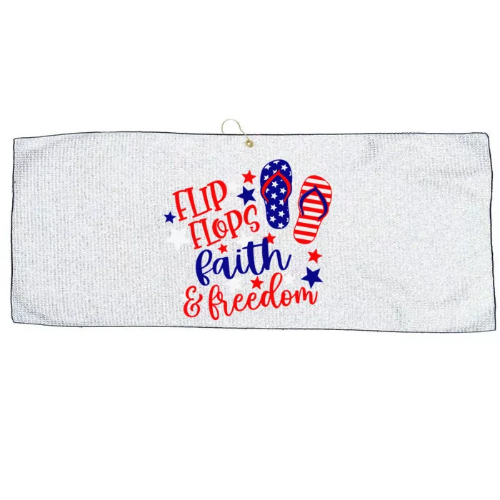 Flip Flops Faith And Freedom Large Microfiber Waffle Golf Towel