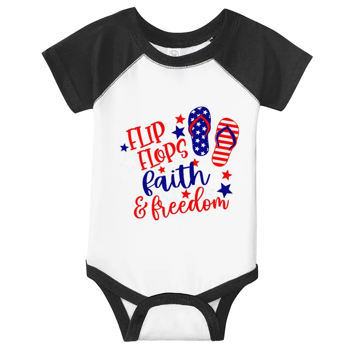 Flip Flops Faith And Freedom Infant Baby Jersey Bodysuit