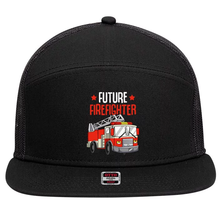 Future Firefighter Fireman Firefighting 7 Panel Mesh Trucker Snapback Hat