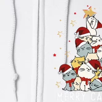 Festive Feline Fun Adorable Christmas Tree Kitty for Cat Lovers Full Zip Hoodie