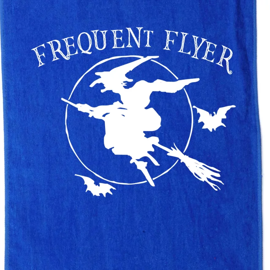 Frequent Flyer Funny Halloween Creepy Bad Witch Broom Moon Gift Platinum Collection Golf Towel