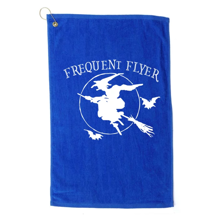 Frequent Flyer Funny Halloween Creepy Bad Witch Broom Moon Gift Platinum Collection Golf Towel