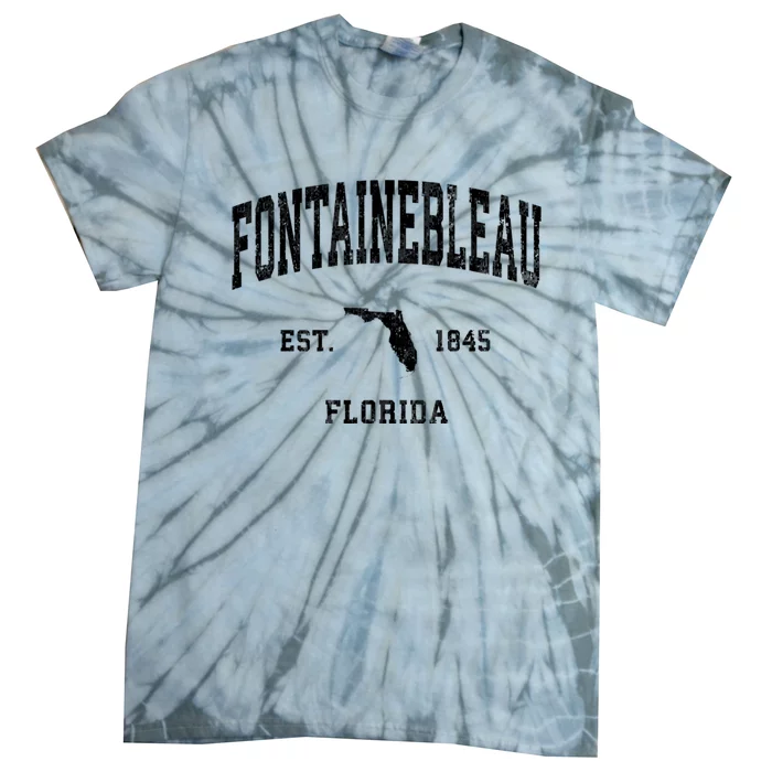 Fontainebleau Florida Fl Vintage Athletic Tie-Dye T-Shirt