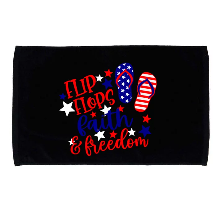 Flip Flops Faith And Freedom Microfiber Hand Towel