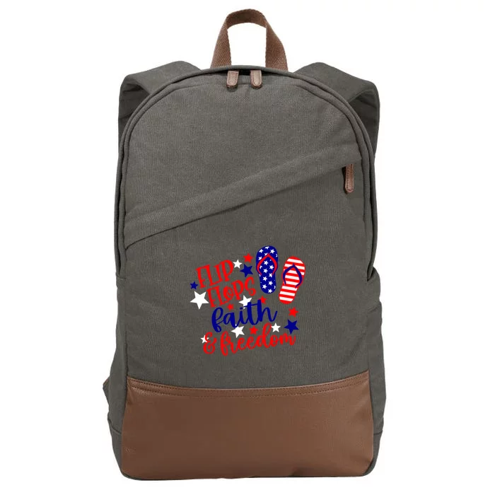 Flip Flops Faith And Freedom Cotton Canvas Backpack