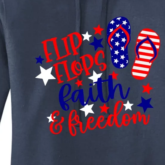 Flip Flops Faith And Freedom Women's Pullover Hoodie