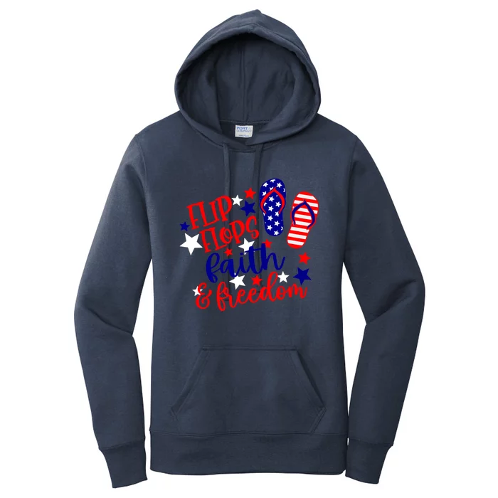 Flip Flops Faith And Freedom Women's Pullover Hoodie