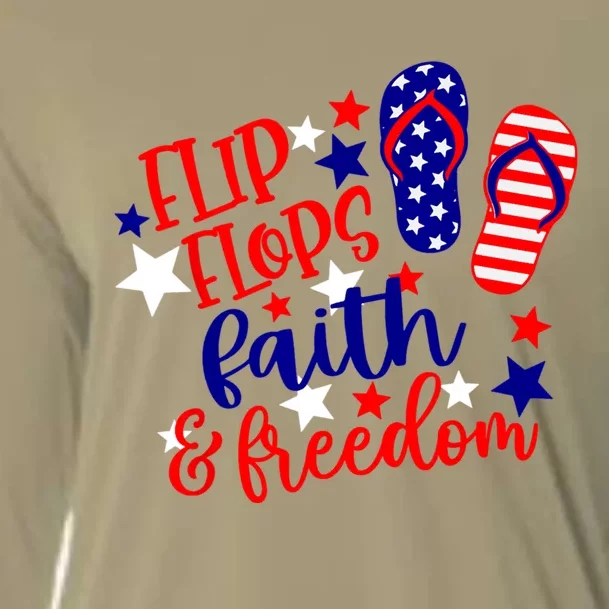 Flip Flops Faith And Freedom Cooling Performance Long Sleeve Crew