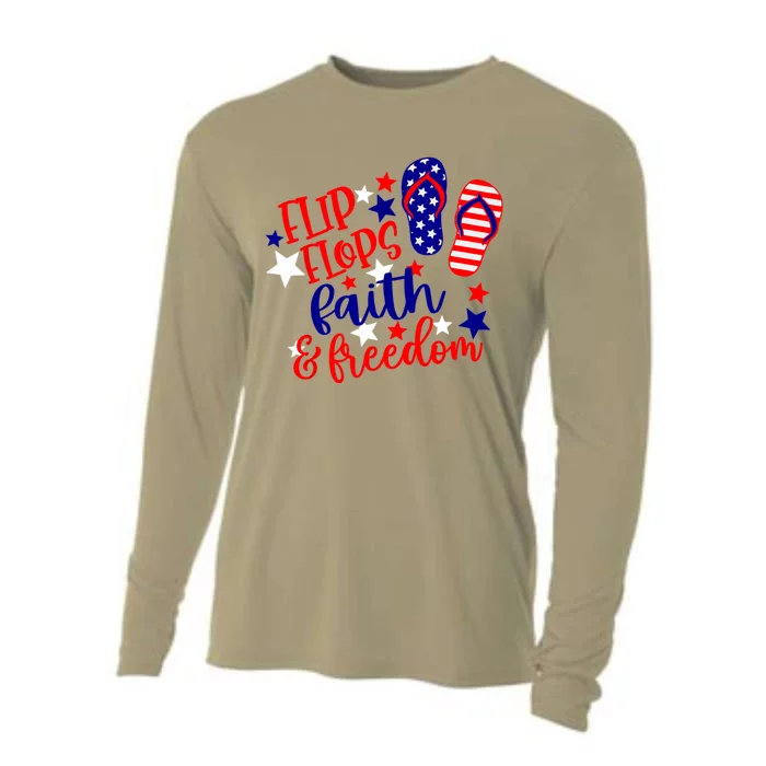 Flip Flops Faith And Freedom Cooling Performance Long Sleeve Crew