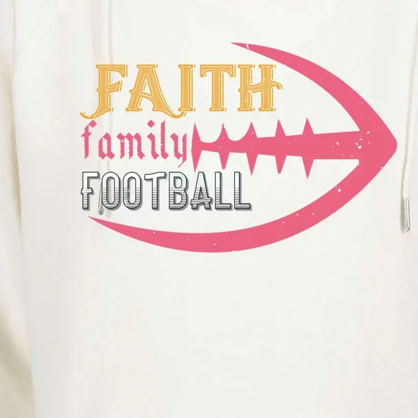 Faith Family Football Gift Womens Funnel Neck Pullover Hood