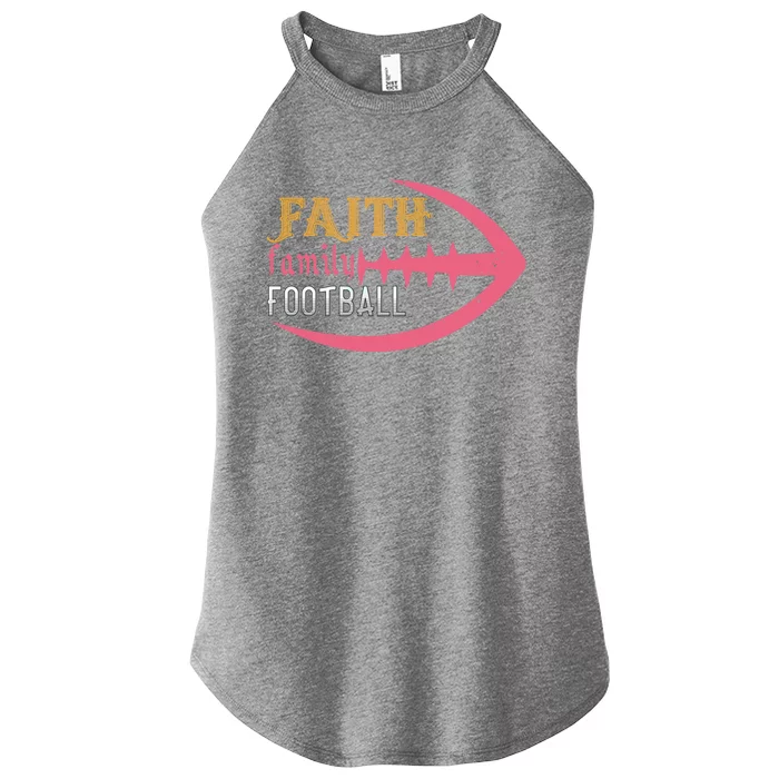 Faith Family Football Gift Women’s Perfect Tri Rocker Tank