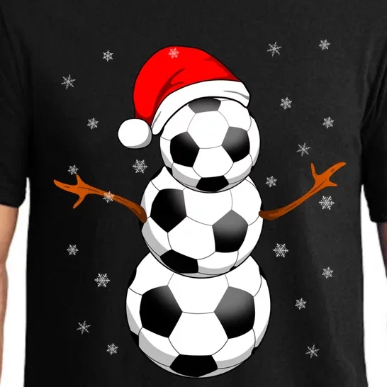 Funny Football Funny Gift For Boys Girls Christmas Snow Soccer Gift Pajama Set