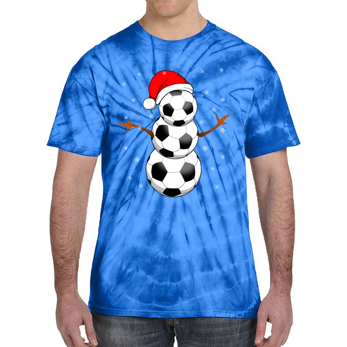 Funny Football Funny Gift For Boys Girls Christmas Snow Soccer Gift Tie-Dye T-Shirt