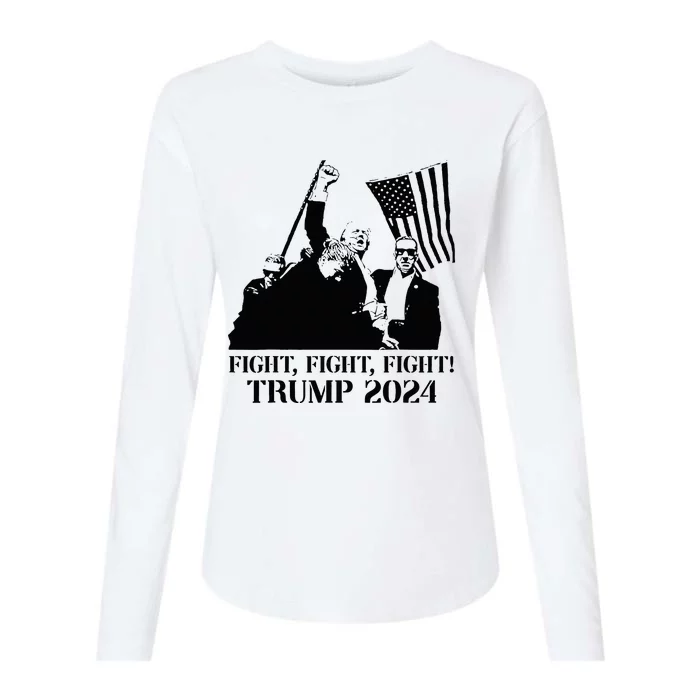 Fight Fight Fight! Trump 2024 Pennsylvania Rally Patriot Womens Cotton Relaxed Long Sleeve T-Shirt