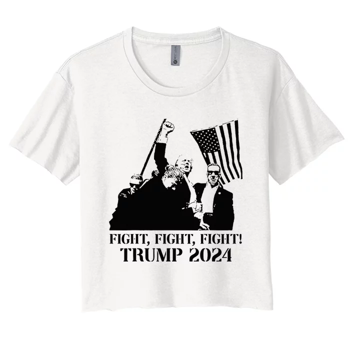 Fight Fight Fight! Trump 2024 Pennsylvania Rally Patriot Women's Crop Top Tee