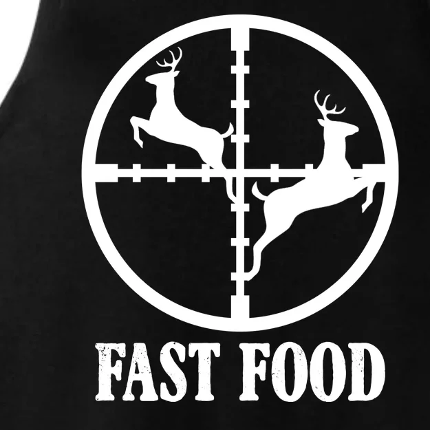 Fast Food Funny Deer Hunting Season Ladies Tri-Blend Wicking Tank