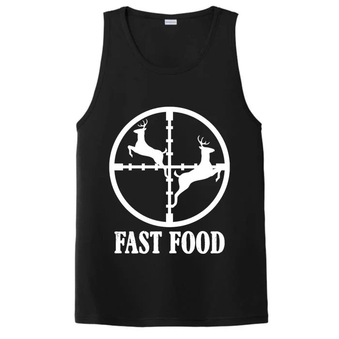 Fast Food Funny Deer Hunting Season Performance Tank