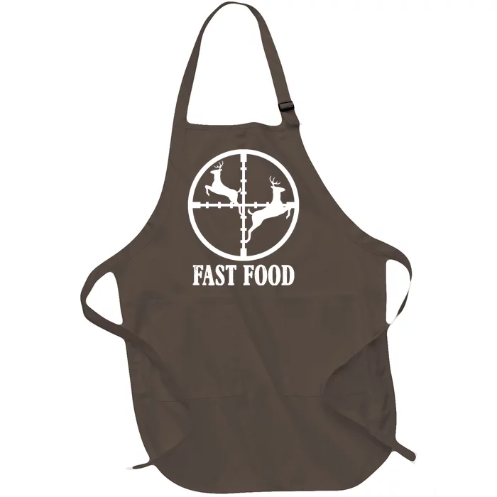 Fast Food Funny Deer Hunting Season Full-Length Apron With Pocket