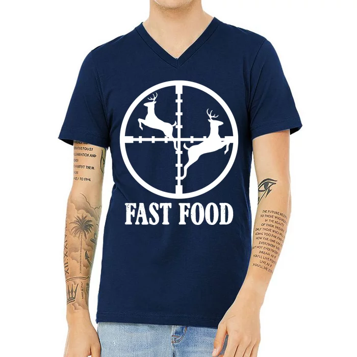 Fast Food Funny Deer Hunting Season V-Neck T-Shirt